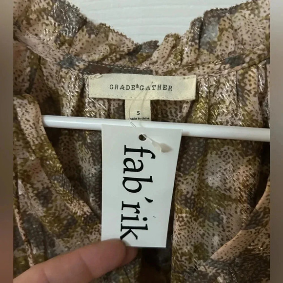 Grade& Gather‎ light pink and brown shirt - Picture 7 of 9